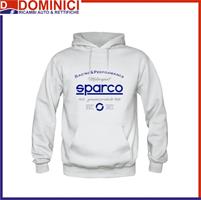 SPARCO FELPA HOODIE MOTORSPORT TEAMWEAR BIANCO