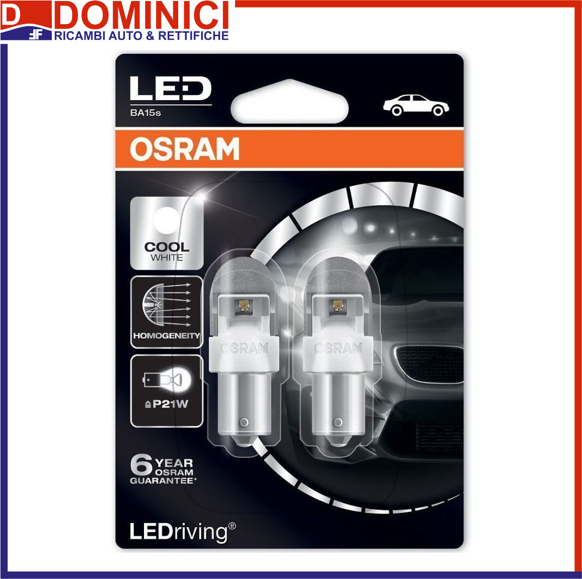 OSRAM - OSRAM LEDriving SL Premium P21W COOL WHITE 6000K 12V BLI2 - OSRAM -  Dominici Ricambi