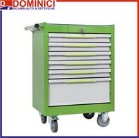 FASANO CARRELLO PORTA UTENSILI CON TOP IN GOMMA A 6 CASSETTI
