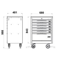 FASANO CARRELLO PORTA UTENSILI CON TOP IN GOMMA A 6 CASSETTI